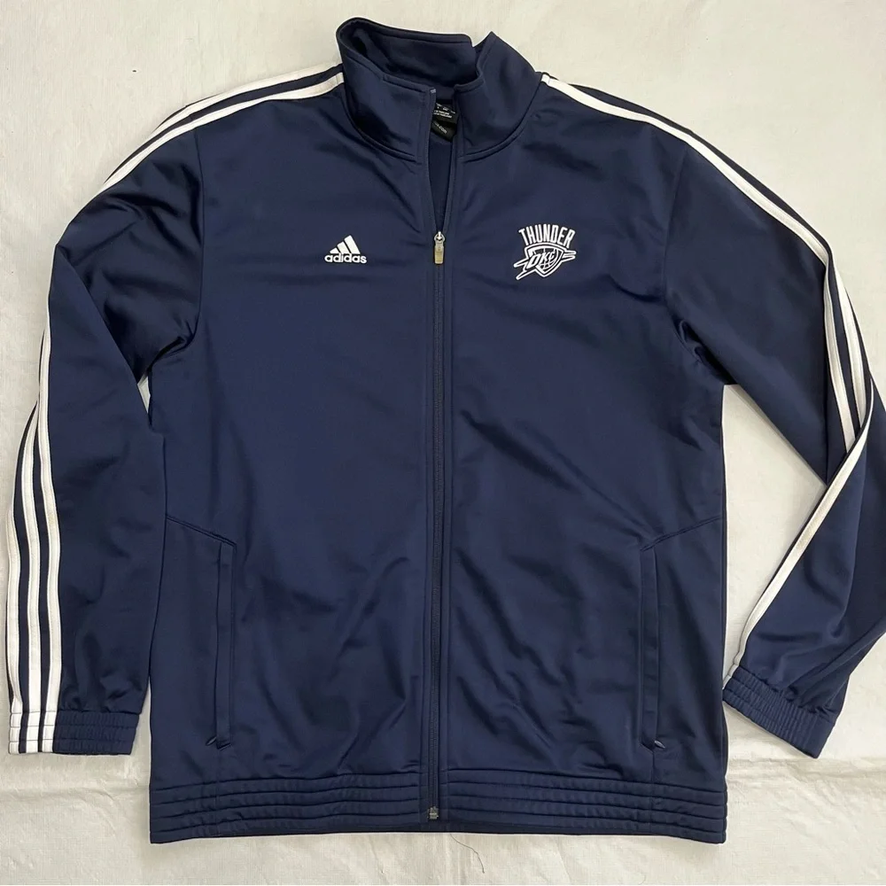 Adidas OKC Thunder Basketball Zip Up Jacket